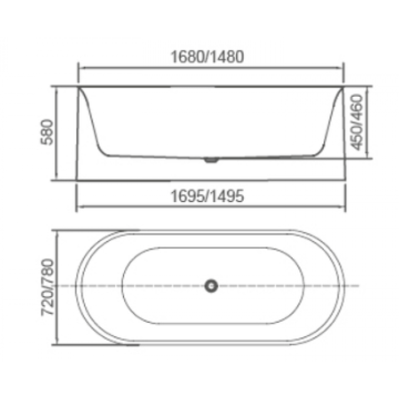 ECT PIAZA-OV fluted Oval bathtub